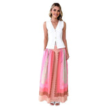 New Seaside Holiday Dress Print Strap Big Skirt National Style