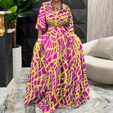 Spring Plus-Size Women's Temperament Elegant Print Skirt Fashion