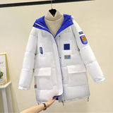 2022 New Winter Women Parkas Double Sided Jackets Warm Snow Coat Boyfriend Style Loose Hooded Thick Windproof
