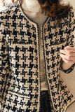 Women Fashion Elegant O-Neck Long Sleeve Chic Basic Plaid Kroean Style Casual All-match Simple Streetwear Clothing