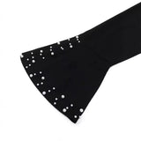 New V-Necked Horn Sleeve Simple A-Character Dress Party Banquet Nail Dress