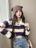 Sweater Women Lazy Wind Autumn New Small Sub-Port Taste High-Waist Short Knitted Long-Sleeved