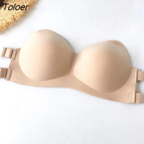 Backless Invisible Bra Push Up For Women Lingerie Seamless Brassiere No Sewing Bra Black Strapless