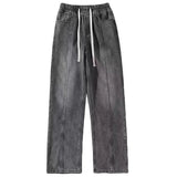 Jeans Men's Summer Style High Street Loose Wide Leg Trousers Tide Brand Casual Straight Overalls Trousers-Outfit