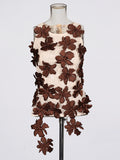 Temperament Vest 2025 Autumn And Winter New High-End Design Three-Dimensional Flowers Beautiful Sleeveless