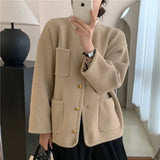 Knitted Cardigan Women's 2024 Autumn And Winter New French Light Extravagant Small Fragrant Style Short Sweater Jacket-Outfit