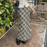 Street Drawstring Split Long Skirt Women High Waist Fashion Korean Basic Cargo Skirts Lady Harajuku Y2K Outfits-Outfit