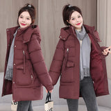 Cotton Clothes Female In The Long Style 2024 New Korean Version Loose Large Size Thick Down Cotton-Padded Jacket Foreign Style High-Grade All-Match Cotton-Padded Clothes-Outfit