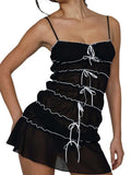 2023 Sexy Women Sleeveless Casual Sling Dress Spaghetti Strap See Through Tie-up Long Dresses Sexy Y2K Party Vestidos-Outfit
