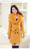Autumn And Winter Large-Size Hairy Women's Coat Double Buckle Ebay Big Coat