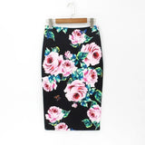 Waist Floral Print Skirts Vintage Elegant Office Lady Bodycon Skirt 2019 Women Summer Pencil Skirt Korean