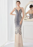 Shining Sequins V Neck Strapless Slim Formal Cocktail Party