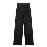 Classic Water Wash Jeans 2025 Spring High-Rise Straight Slack Trousers