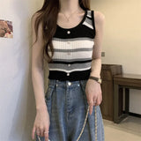 Slings Women's Summer New Sexy Vest Wearing High-Waist Short Sweet Hot Girls Pure Sleeveless