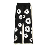 Street Hip-Hop Three-Dimensional Kapok Printed Trumpet Wide-Leg Trousers For Men And Women-Outfit
