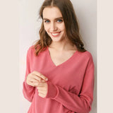 Sweater 2020 New V-neck Female Long-sleeved Knitted Pullover Jumper Pull Femme Clothes White Loose Thin Good