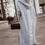 2025 Long Cardigan Hoodie Knitted Sweater Jacket Long