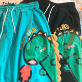 Chic Dinosaur Funny Sports Shorts Cartoons Knee Length Pants Running Basketball Board Teens Clothes Brand Goth Punk