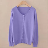 cardigan women spring plus size Solid color long sleeve short sweater coat female single-breasted casual tops jackets