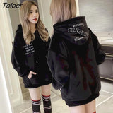 Velvet Plush Thick Hoodies Women Fashion Casual Hooded Coat Korean Loose Oversized Outer Warm Jacket 2022 Autumn Winter