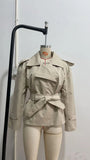 Pure Color Belt Short Jacket 2025 Spring And Autumn New