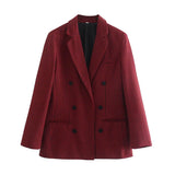 New Five-Color Casual Loose Thousand Bird Checkered Suit Coat-Outfit