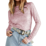 Women Sequins T-shirts Luxury Tops Spring Autumn Vintage Clothes y2k Slim Long Sleeve Tops Female Clothing Steetwear-Outfit