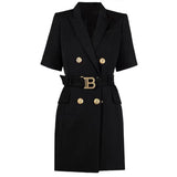 And Autumn 2025 Short Sleeves To Close The Waist Simple OL Professional Suit Temperament Of Women's Suit Dress