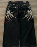 Y2K Big Boy Jeans Original Hip-Hop Embroidered Loose Jeans Street High-Outfit
