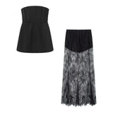2025 New Women's Fashion Slimmed-Mear Breast-Wear Lace Skirt