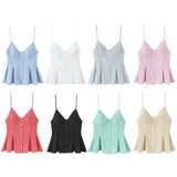 Buckle Swing 2025 Wide Short Female Vest Open Back Sexy Sling Skirt V-Neck