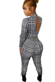 Houndstooth Print Cut Out Bodycon