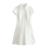 New Collar Short-Sleeved 2025 Shirt Skirt Fashion Spring Fashion Pure