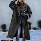 New 2025 Autumn Women's Long-Sleeved Collar Coat Prints The Long