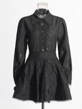 Temperament Elegant Wind Two Sets Of 2025 Summer New Single-Dbutton Shirt Lotus Leaf Side Short Skirt Suit