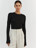 Collar Knitted Sweater Long-Sleeved Pit Strip Bottom Shirt Solid Color Tight Autumn And Winter Top