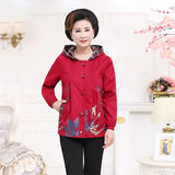 Female Windbreakers Spring Autumn Jacket New Loose Plus Size Long-sleeved Printed Hooded Outerwear Women Basic