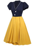 Formal V-Neck Short Sleeve Vintage Prom