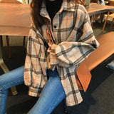 Style Oversized Plaid Shirts Blouse Women Autumn Cotton Blouse Long Sleeve Plus Size Blouses 2020 Button Up Shirt