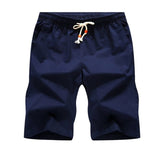Men New Polyester Shorts For Men Summer Solid Breathable Elastic Waist Casual Male Short 7