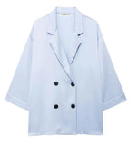 Women's INS Burst Wrinkles Blazer Blazer Casual Trousers