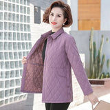 Women's Cotton Jacket New Solid Color Plus Size 5XL Thin Cotton Padded Shirt Jacket Middle-aged Elderly Mothers