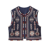 New Embroidered Round-Neck Cardigan In Summer And A Fashionable Short Vest-Outfit