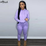 Streetwear 2 Two Piece Sets Womens Winter Outifits 2021 Sweatsuits For Women Long Sleeve Top Pants Skinny Matching