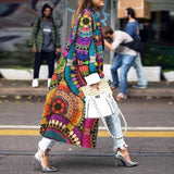 autumn and winter new women's fashion loose ankle print woolen coat coat