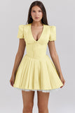 French Sweet Mashed Flower Bubble Sleeve Dress Summer Ballet Dopamine Wearing Waist Babes A
