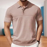 Men's Men's Casual Ball Striped Knits Ice Shuang Silk Knitting Business Polo
