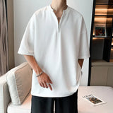 T-Shirt Men's Summer Personality Loose Five-Sleeve Trend Full-Color Simple Casual Half-Sleeved T-Shirt-Outfit