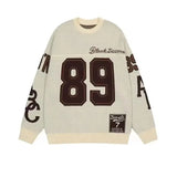 and winter new digital pattern sweater men casual lazy loose in couple high street retro sweater-Outfit