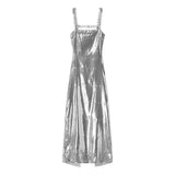 New Style Socialite Stylish Square Collar Vest Evening Dress With Bare Back Sequined Dress-Outfit
